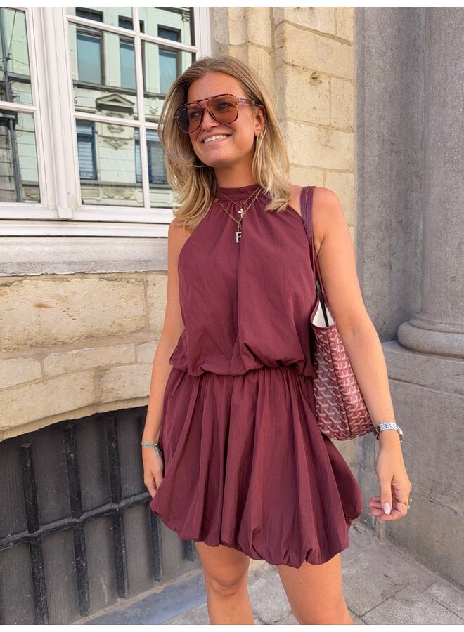 CELIA DRESS BURGUNDY