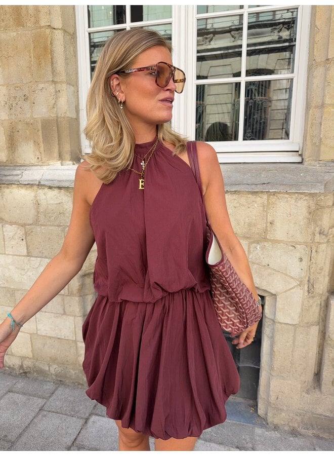 CELIA DRESS BURGUNDY