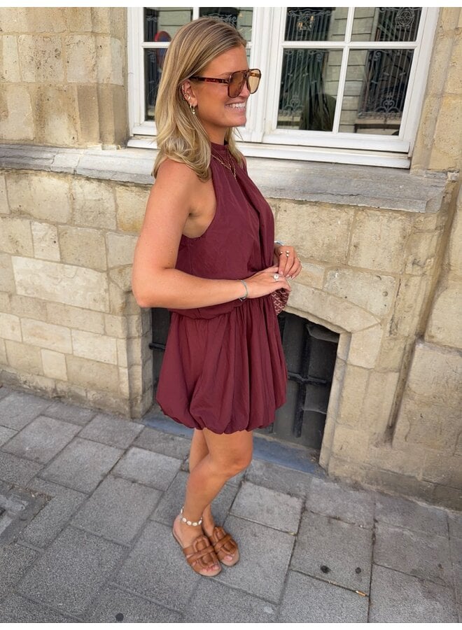 CELIA DRESS BURGUNDY