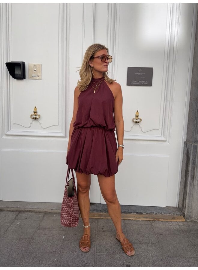 CELIA DRESS BURGUNDY