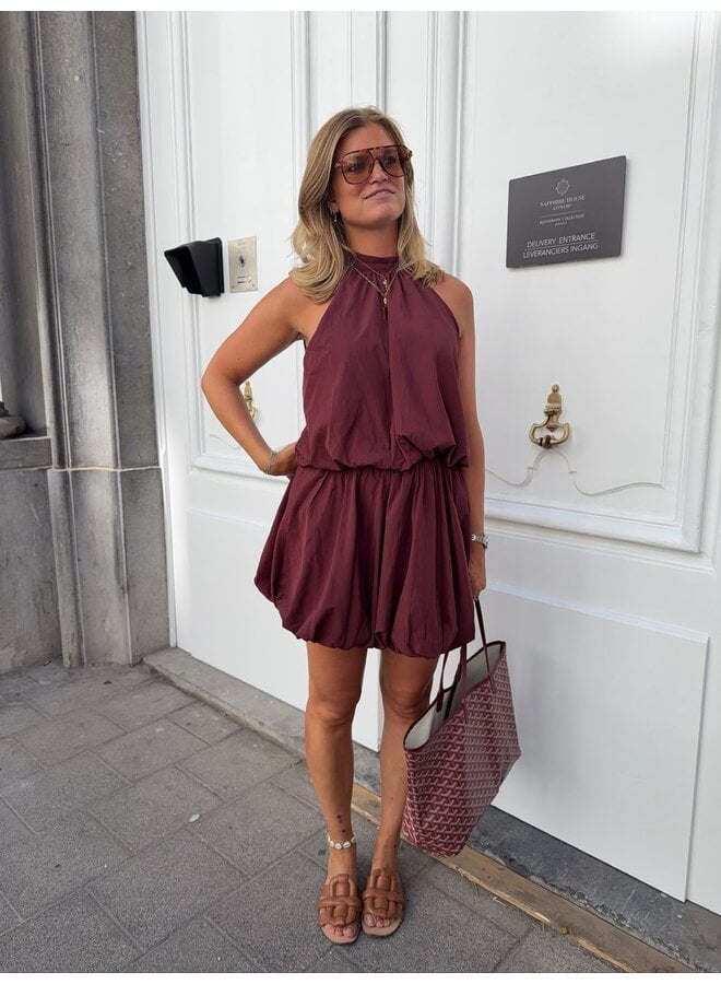CELIA DRESS BURGUNDY