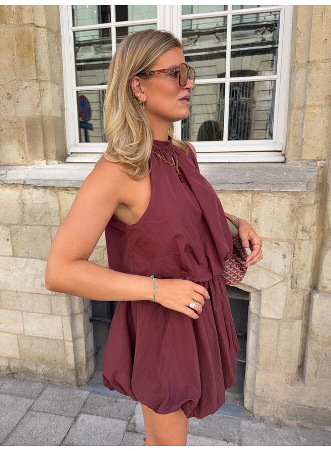 CELIA DRESS BURGUNDY