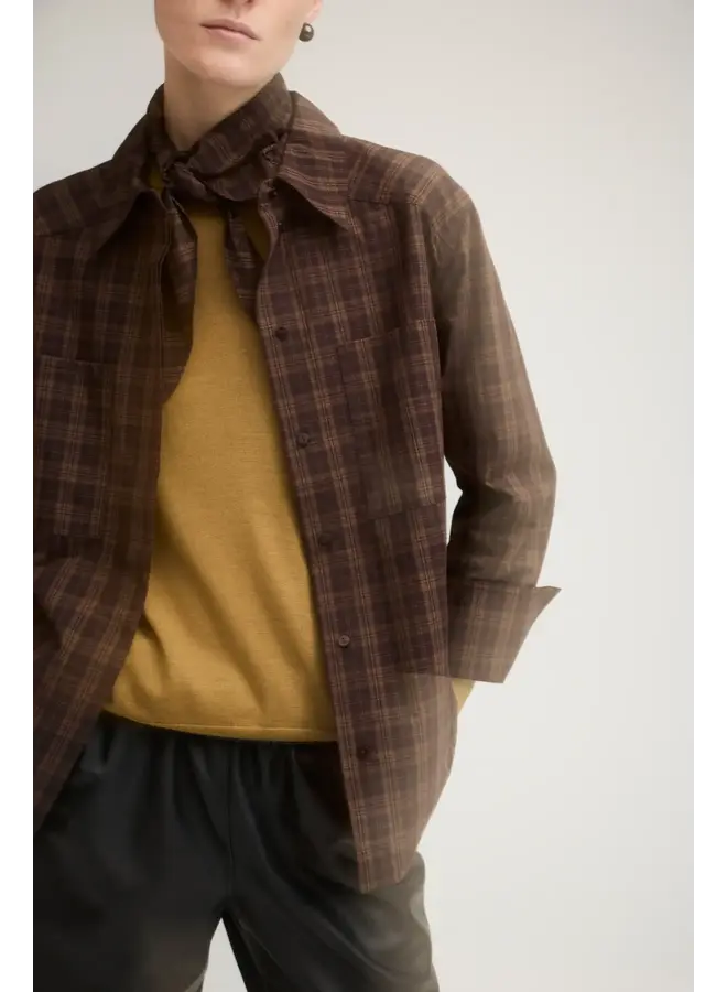 ROURONA OVERSIZED SHIRT BROWN