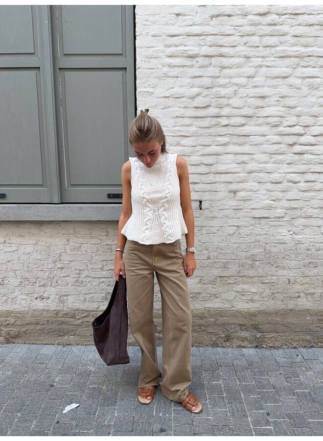 YASPEPPA KNIT TOP PRISTINE