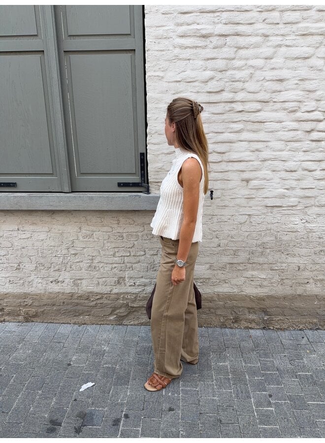 YASPEPPA KNIT TOP PRISTINE