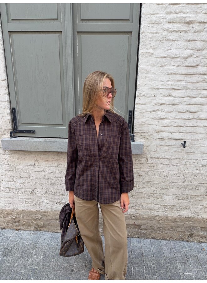 ROURONA OVERSIZED SHIRT BROWN