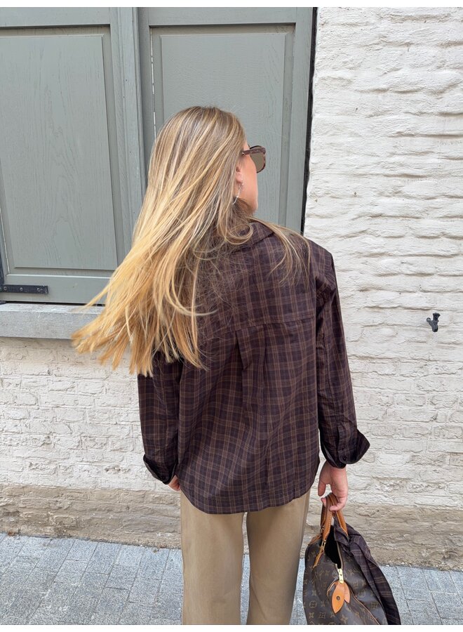 ROURONA OVERSIZED SHIRT BROWN