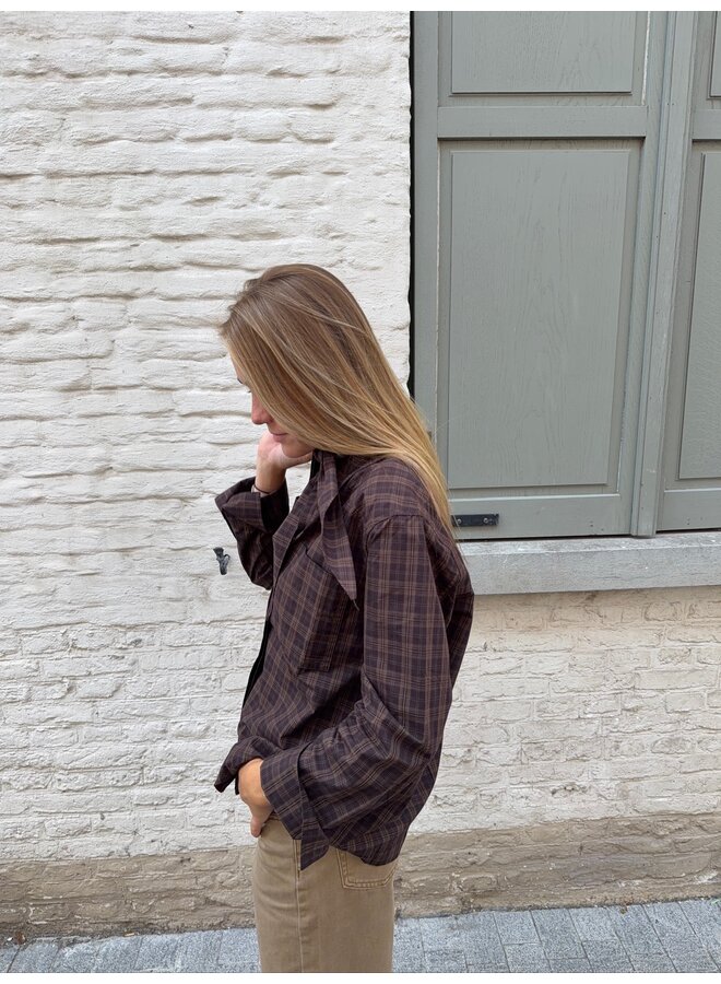 ROURONA OVERSIZED SHIRT BROWN