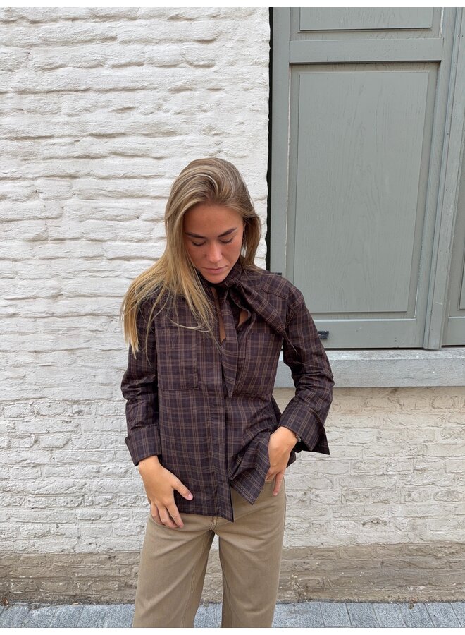 ROURONA OVERSIZED SHIRT BROWN