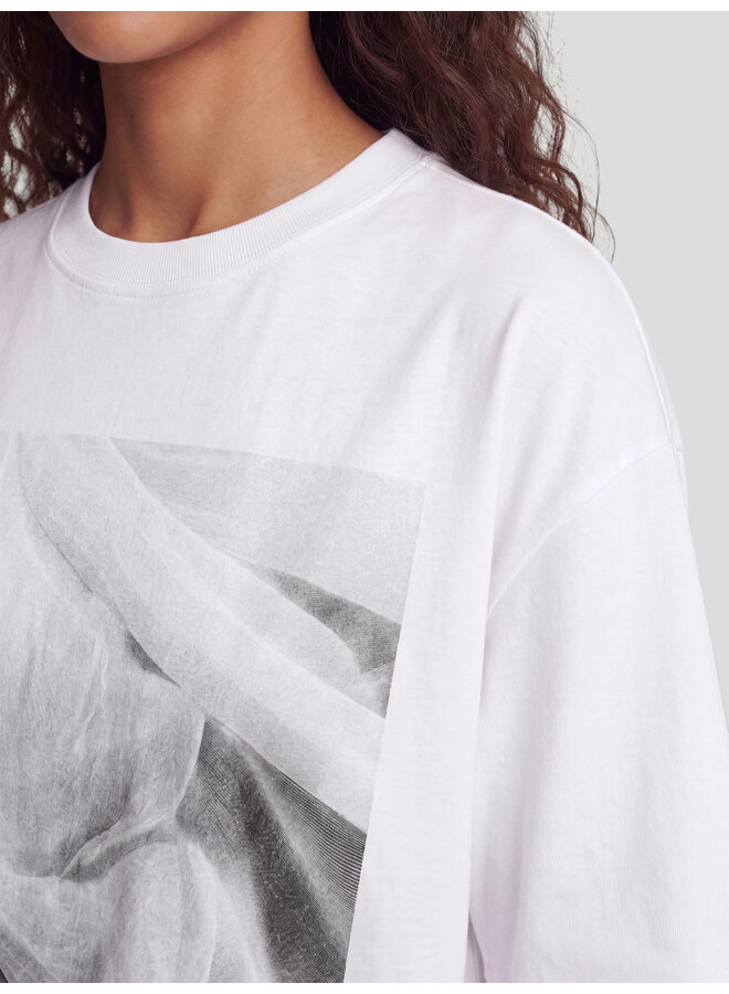 XIA T-SHIRT WHITE ABSTRACT PRINT