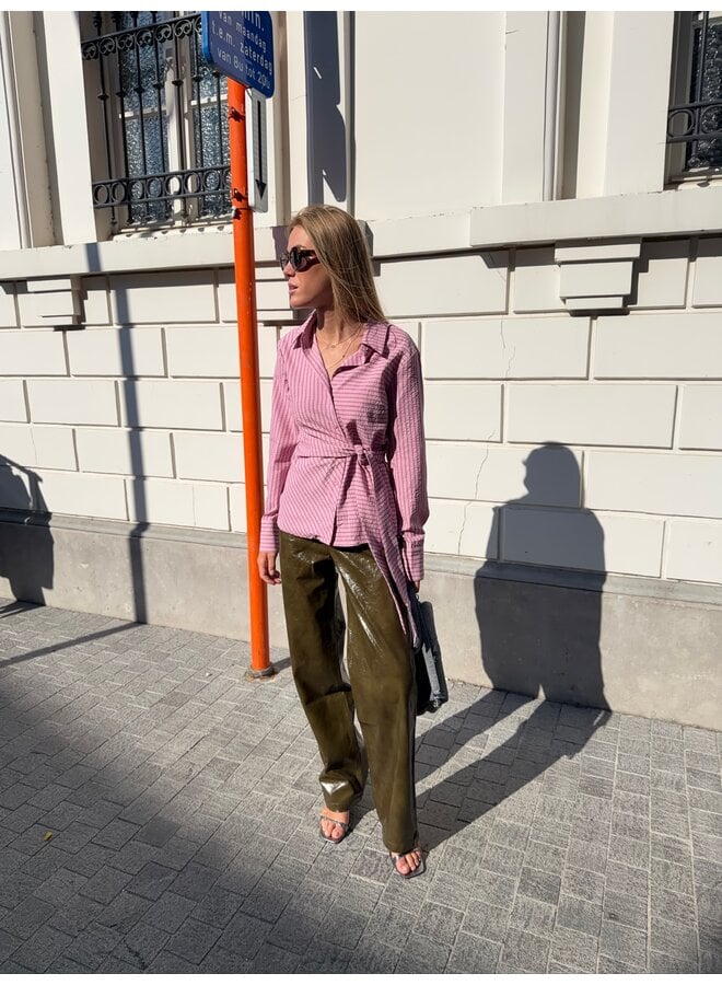 YASRAYLY ESTA TIE SHIRT CASHMERE ROSE