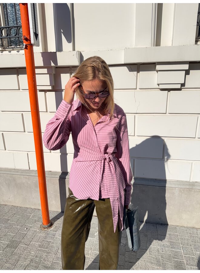 YASRAYLY ESTA TIE SHIRT CASHMERE ROSE
