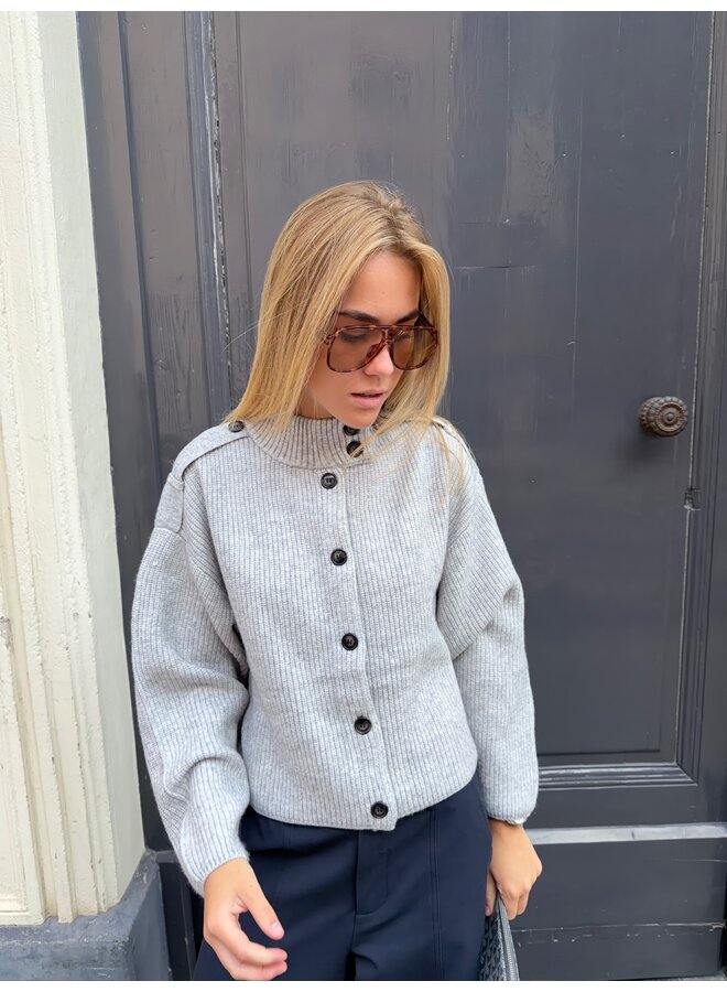 ROW UTILITY CARDIGAN GREY MELANGE