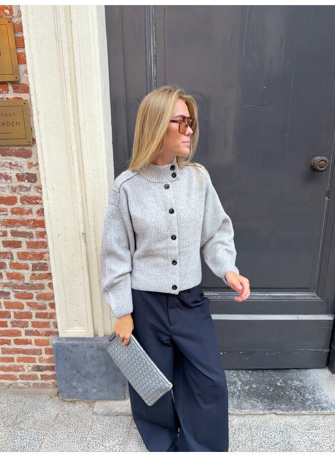 ROW UTILITY CARDIGAN GREY MELANGE