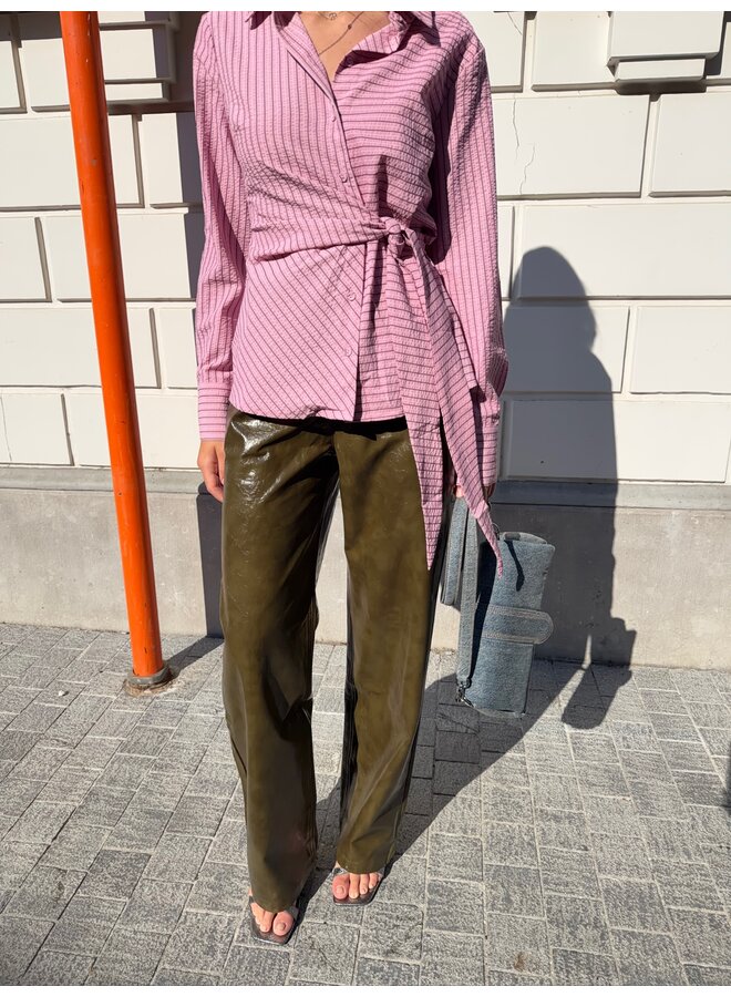 RICHA LEATHER PANTS OLIVE