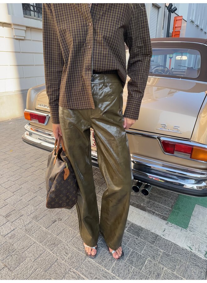 RICHA LEATHER PANTS OLIVE