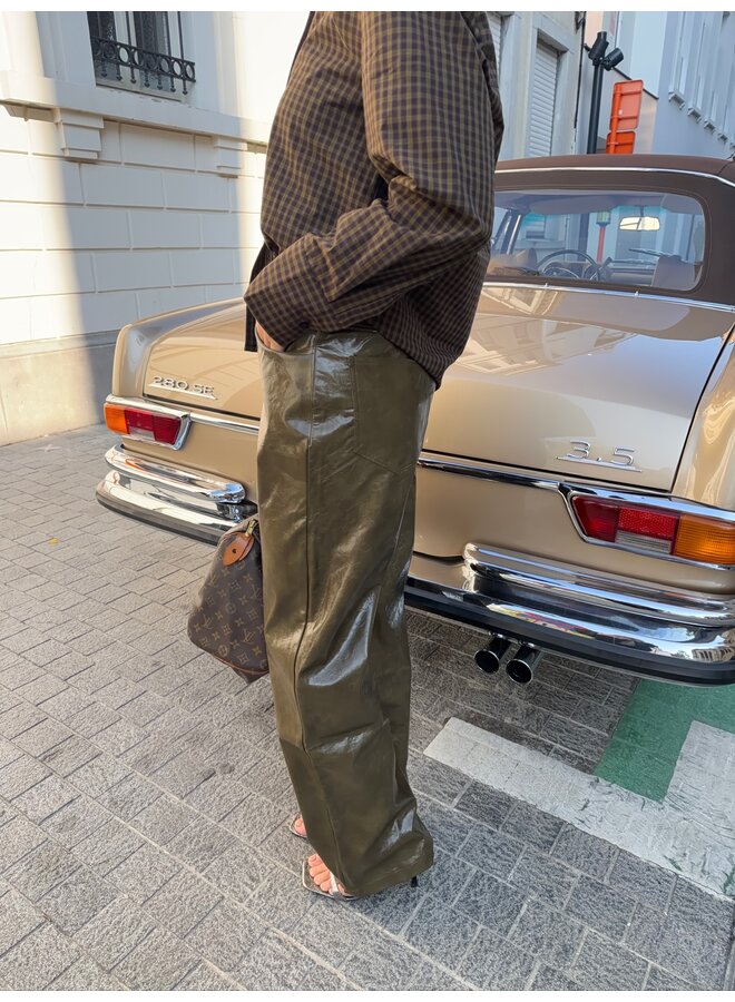 RICHA LEATHER PANTS OLIVE