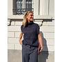 ROW OVERSIZE CABLE KNIT VEST NAVY