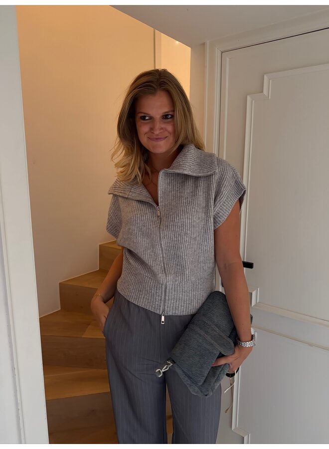 ROW ZIP VEST GREY MELANGE
