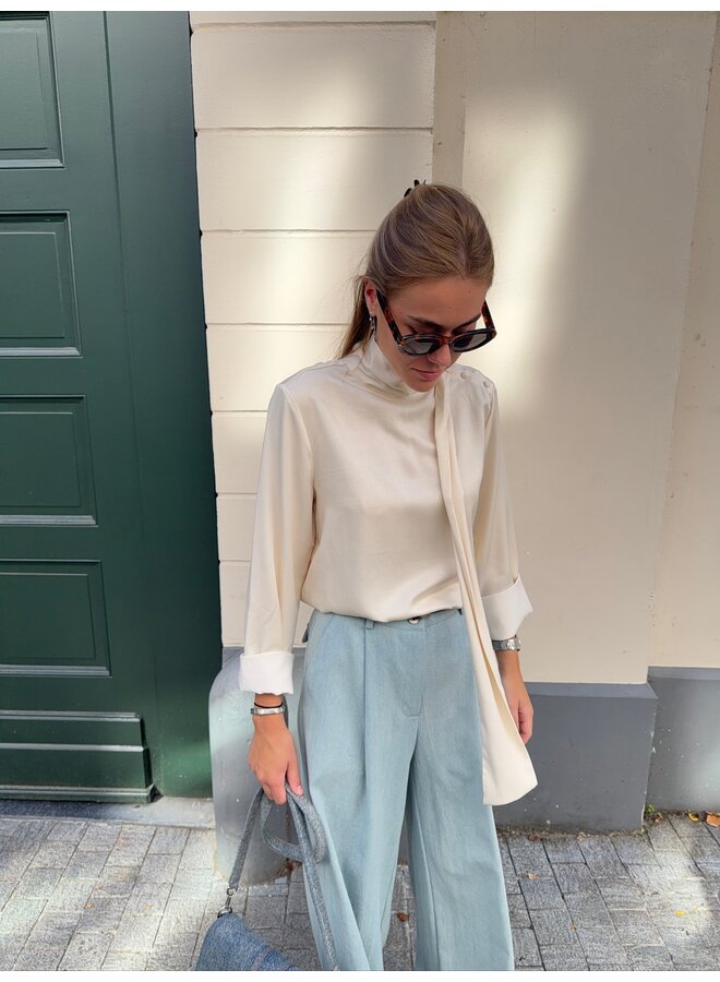 ROUASPEN HIGH NECK TOP ECRU