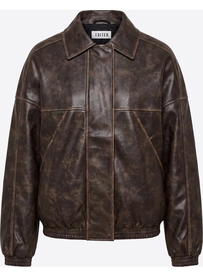 JILIAN JACKET DARK BROWN WASHED