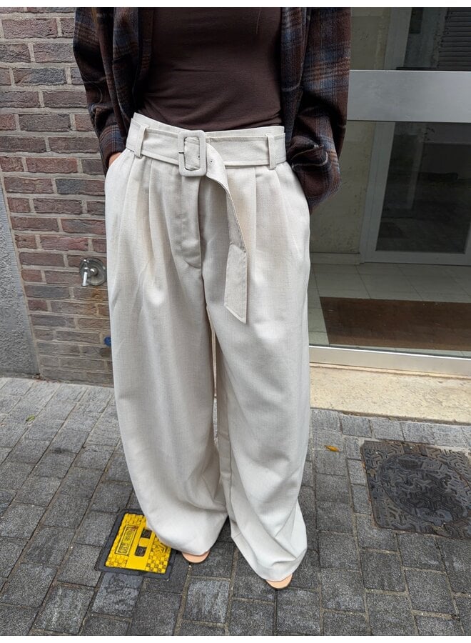 YASALIKKA BELTED PANT PRISTINE/MELANGE