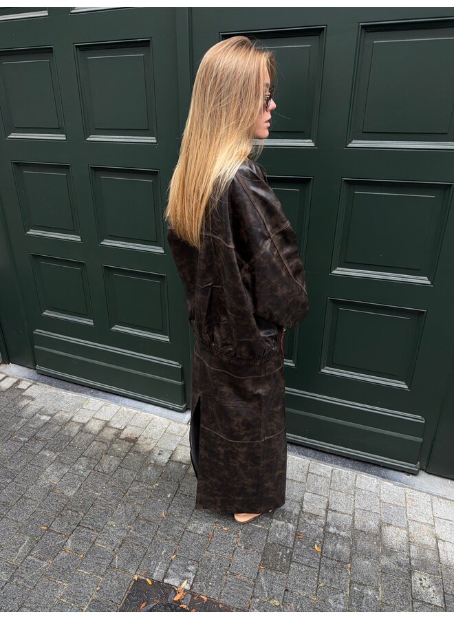 JILIAN JACKET DARK BROWN WASHED