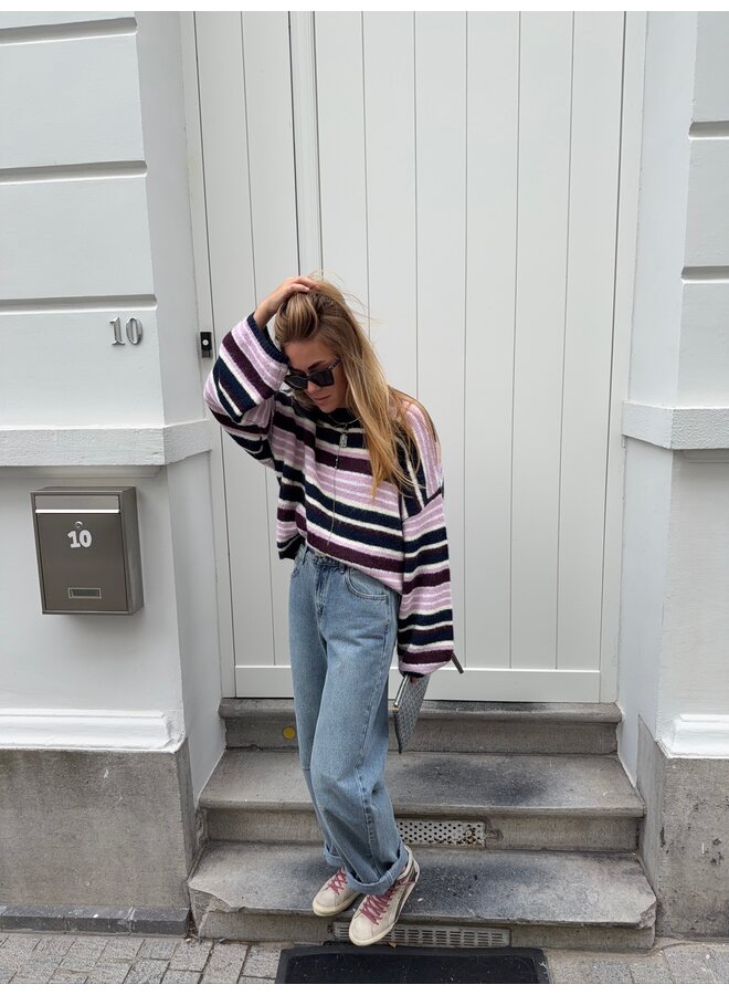 LAINEY JUMPER MULTISTRIPE PINK