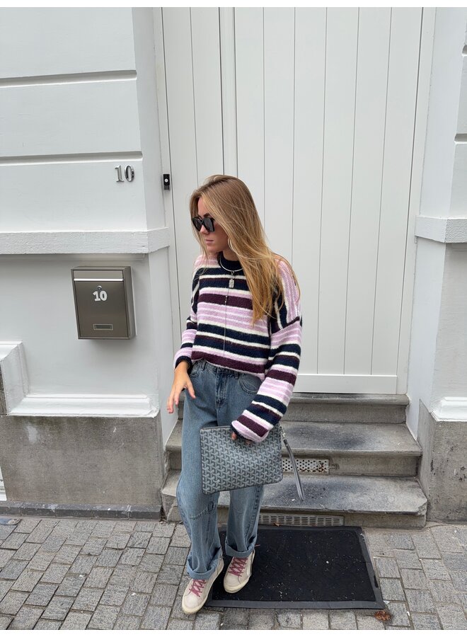 LAINEY JUMPER MULTISTRIPE PINK