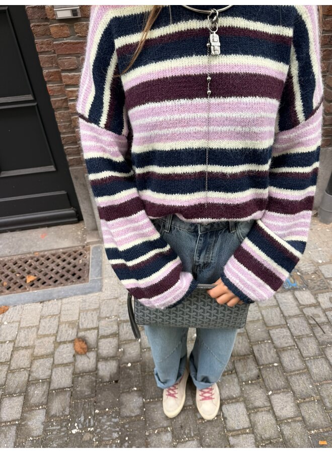 LAINEY JUMPER MULTISTRIPE PINK