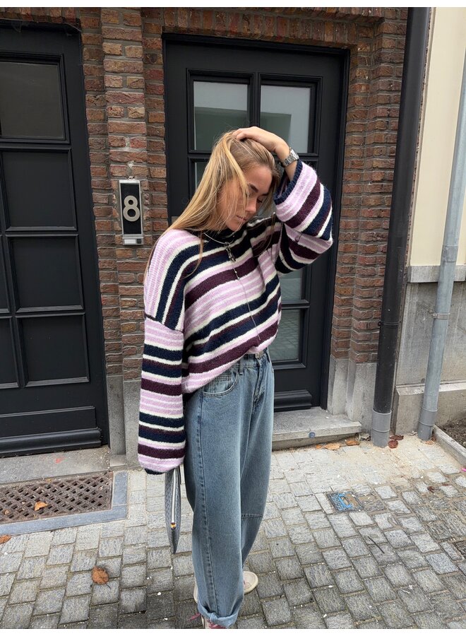 LAINEY JUMPER MULTISTRIPE PINK
