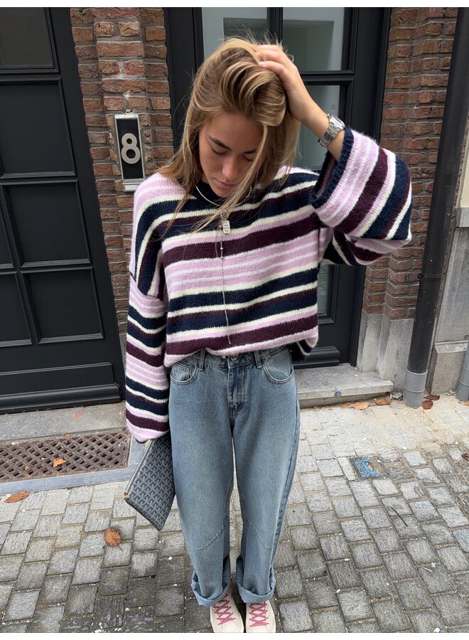 LAINEY JUMPER MULTISTRIPE PINK