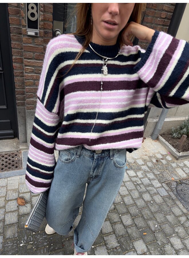 LAINEY JUMPER MULTISTRIPE PINK