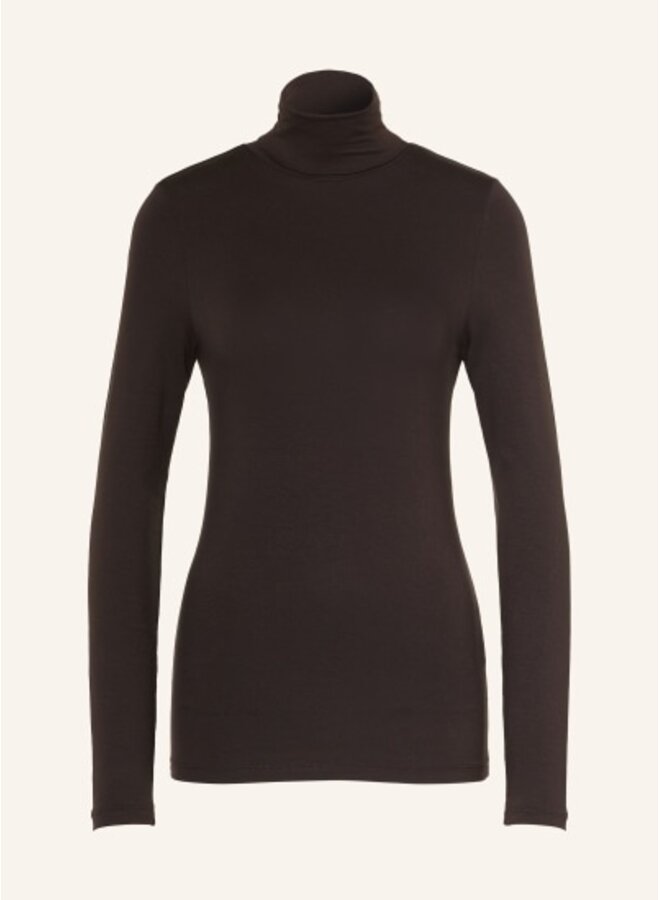 YASWOOLAN HIGH NECK TOP CHOCOLATE BROWN