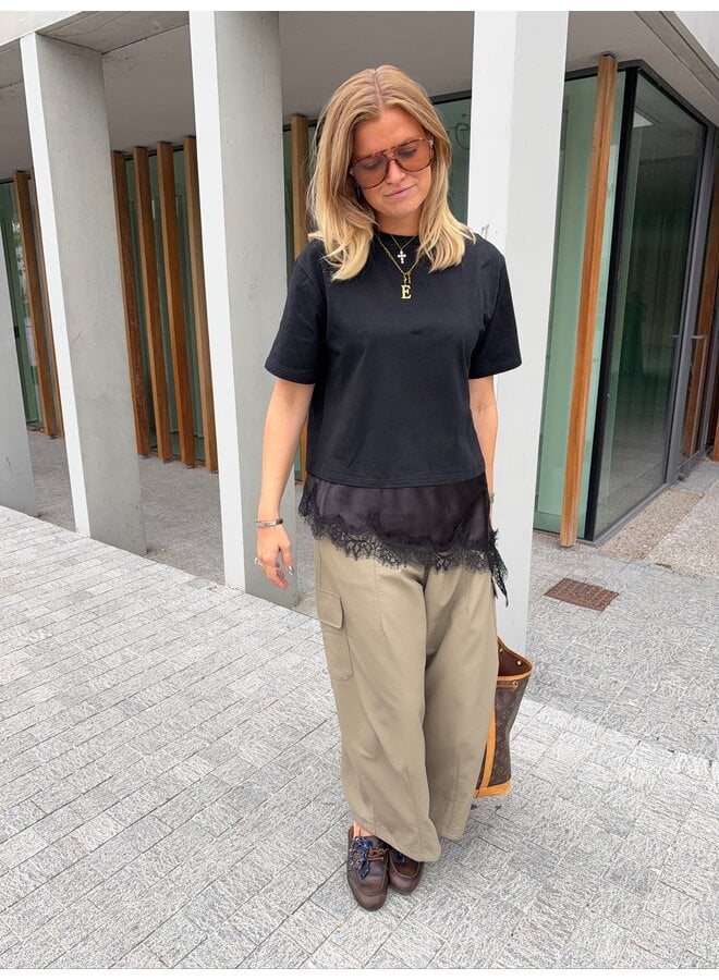 NOLA T-SHIRT LACE BLACK