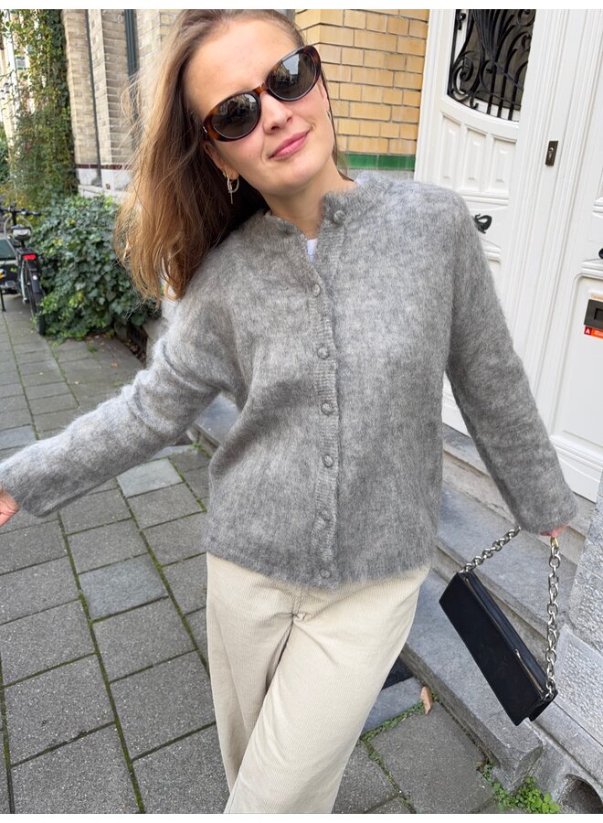 YASTILDE MOHAIR CARDIGAN GRAY