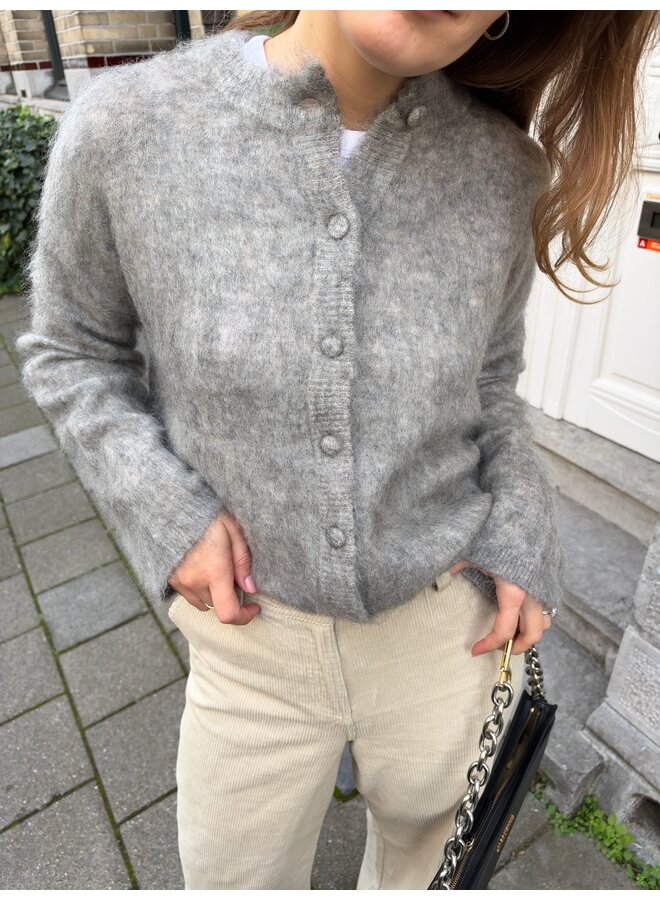 YASTILDE MOHAIR CARDIGAN GRAY
