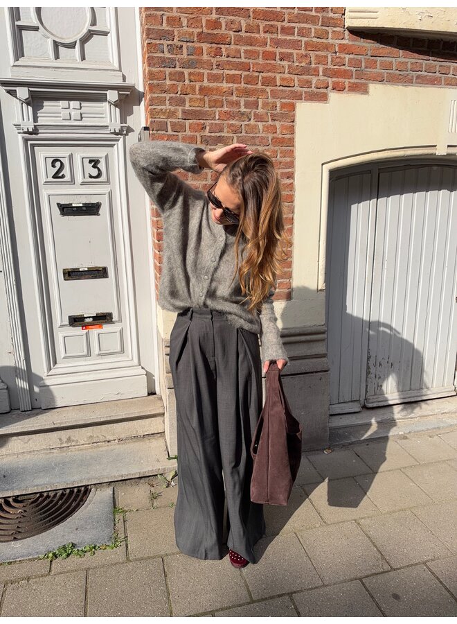YASTILDE MOHAIR CARDIGAN GRAY