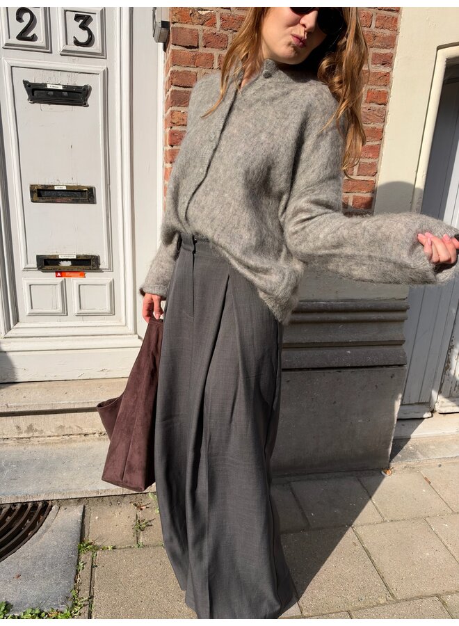 YASTILDE MOHAIR CARDIGAN GRAY