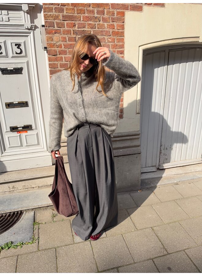 YASTILDE MOHAIR CARDIGAN GRAY