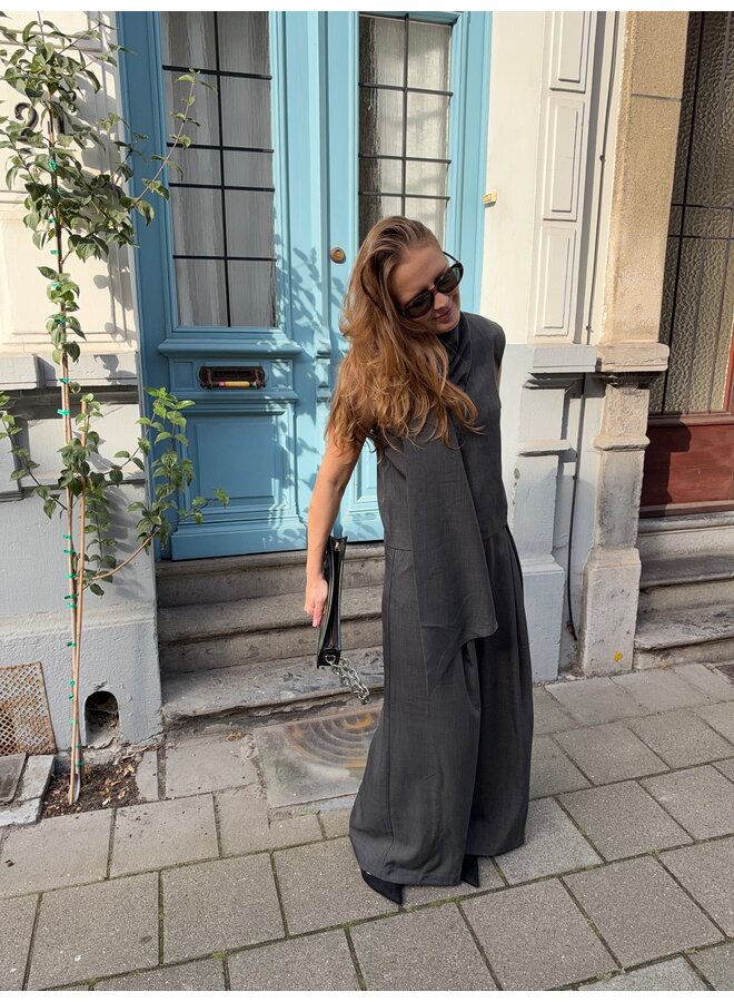 YASELURA SCARF TOP GREY