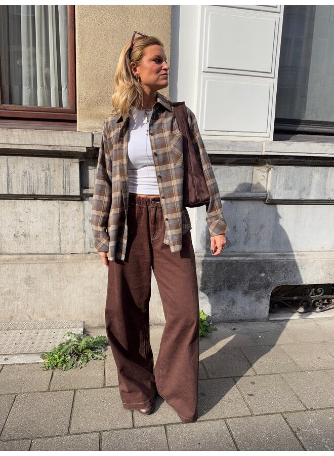 ROMAN BLOUSE BROWN/BLUE