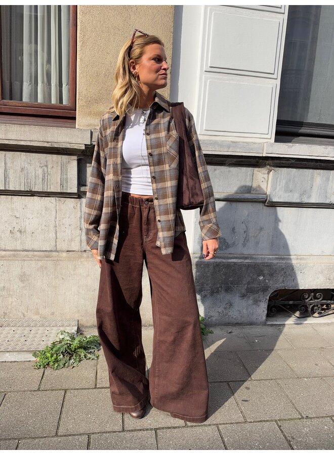 ROMAN BLOUSE BROWN/BLUE