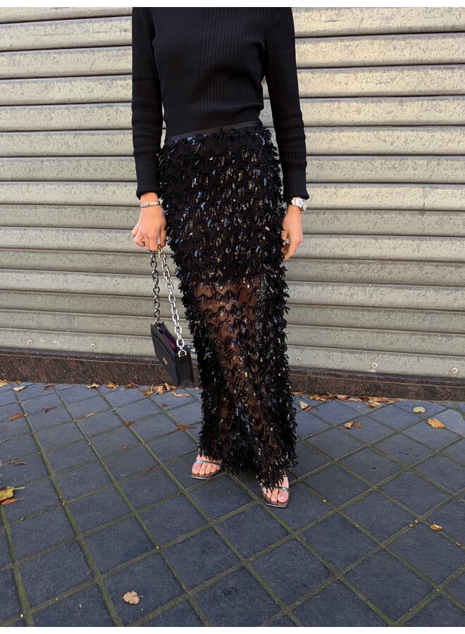 UNION SKIRT BLACK GLITTER