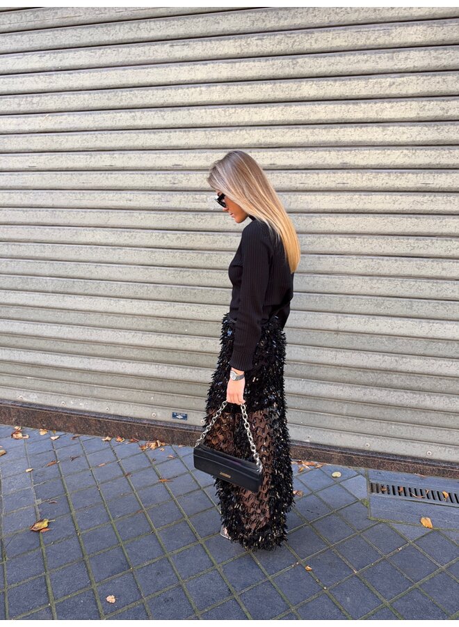 UNION SKIRT BLACK GLITTER