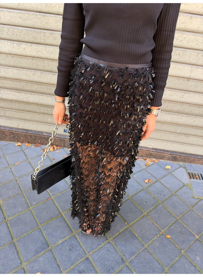 UNION SKIRT BLACK GLITTER
