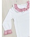 Longsleeve  met kanten kraag - Wit & Roze