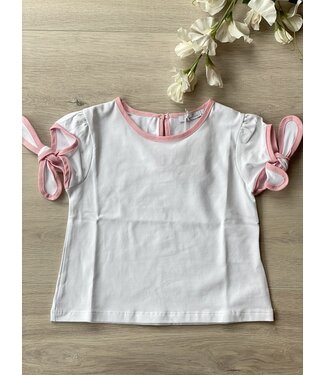Patachou P - T-shirtje met knoopjes - Wit & Roze