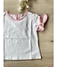 P - T-shirtje met knoopjes - Wit & Roze