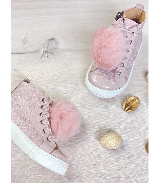 Sneaker met pompom - Roze